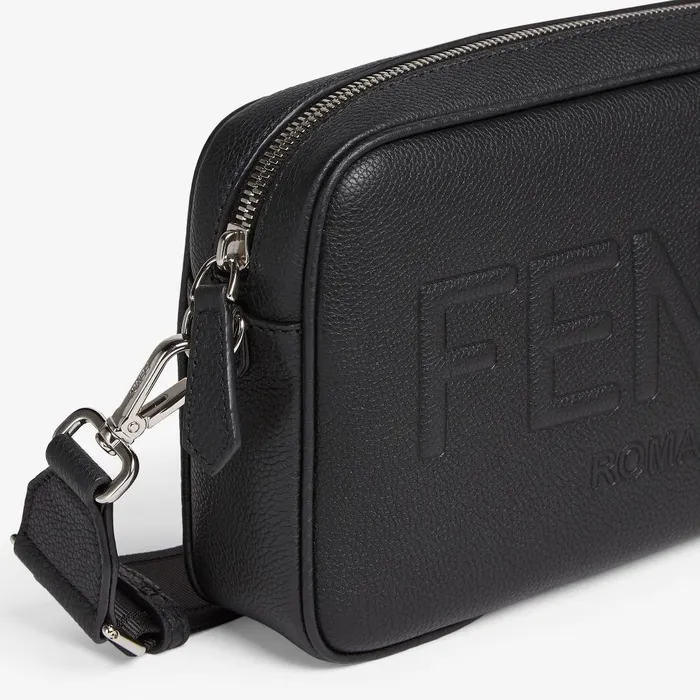 Fendi Messenger Bags Fendi Roma Camera Case Black Leather Bag 8211 Men