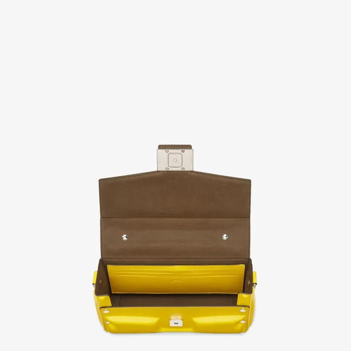 Fendi Messenger Bags Soft Trunk Baguette Yellow Padded Nappa Leather Bag 8211 Men