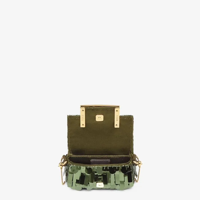 Fendi Miniature Bags Nano Baguette Charm Green Sequin Charm 8211 Women