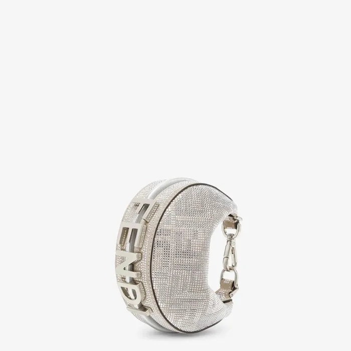 Fendi Miniature Bags Nano Fendigraphy Silver Crystals Charm 8211 Women