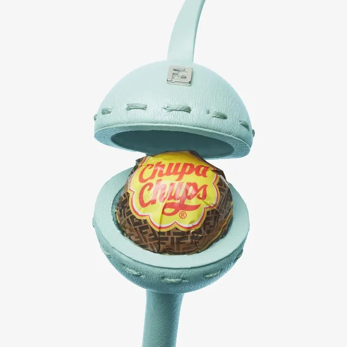 Fendi Necklaces Lollipop Holder Necklace Light Blue Leather FENDI X Chupa Chups Necklace 8211 Women