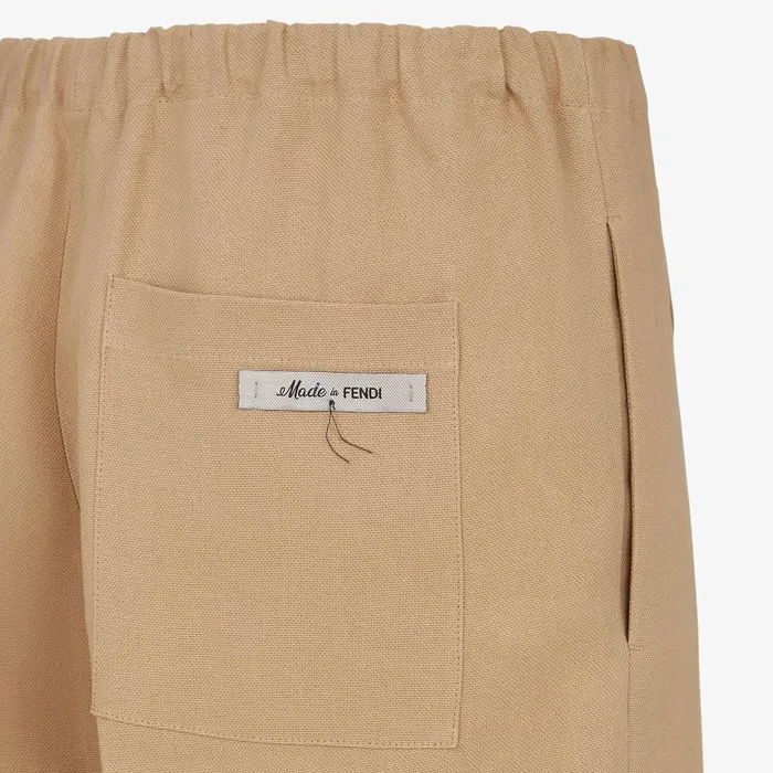 Fendi Pants and Shorts Pants Beige Canvas Pants 8211 Men