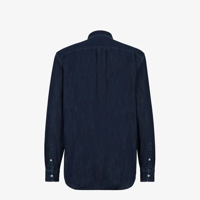 Fendi Shirts Shirt Blue Chambray Shirt 8211 Men