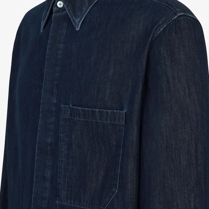 Fendi Shirts Shirt Blue Chambray Shirt 8211 Men