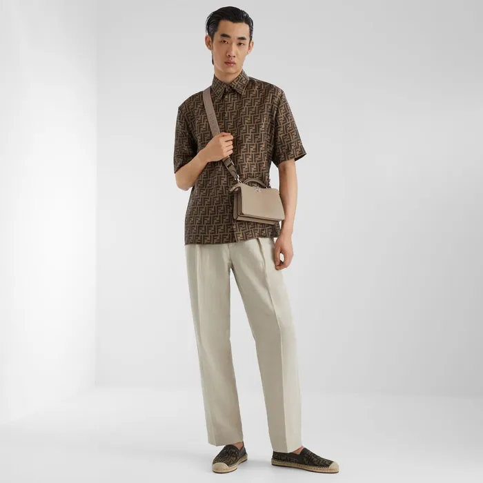 Fendi Shirts Shirt Brown Silk Shirt 8211 Men