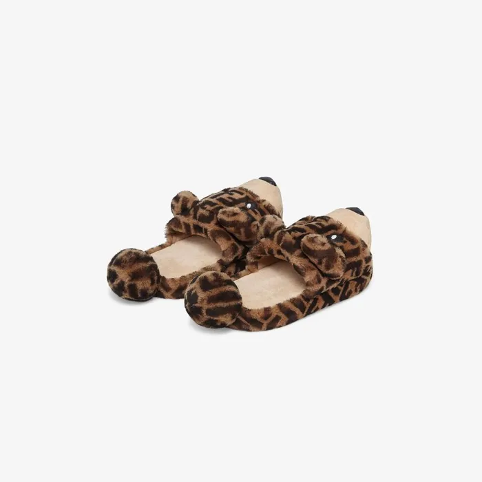 Fendi Shoes Junior Slippers Sheepskin Slippers 8211 Kids