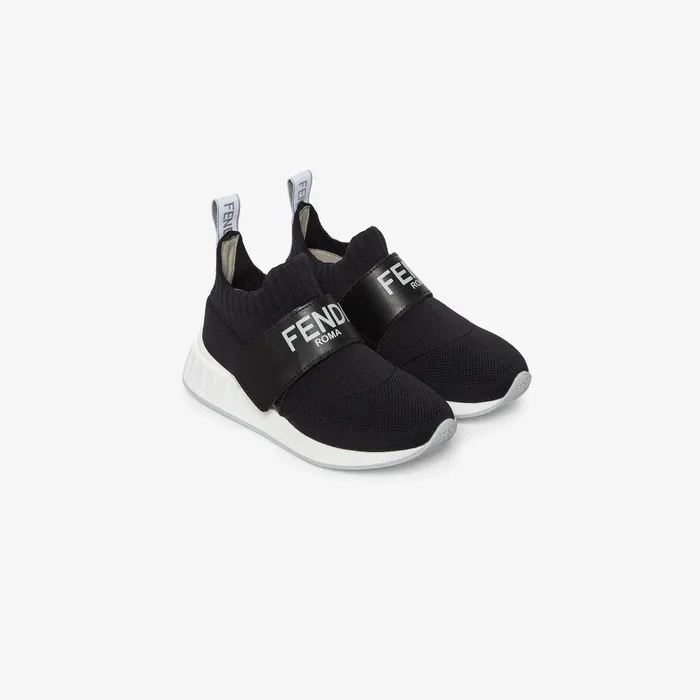 Fendi Shoes Junior Sneakers Black Mesh Junior Sneakers 8211 Kids