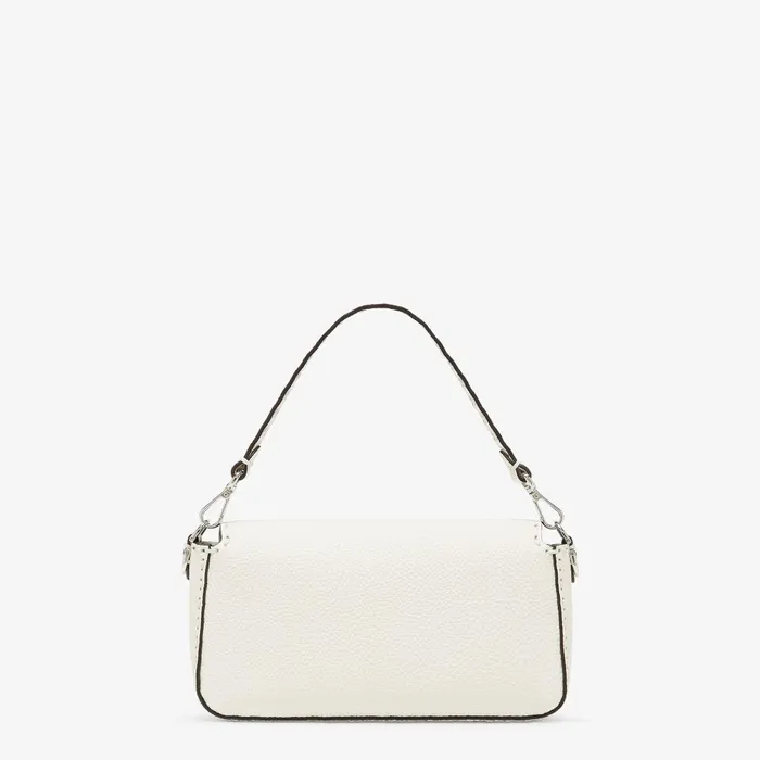 Fendi Shoulder and Crossbody Bags Baguette Ice White Selleria Bag With 612 Handsewn Topstitches 8211 Women