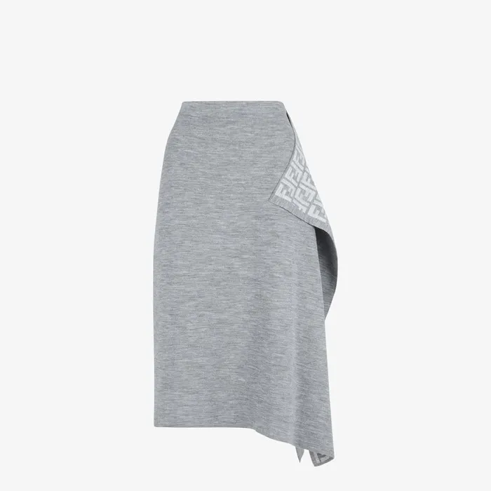 Fendi Skirts Skirt Gray Wool Skirt 8211 Women