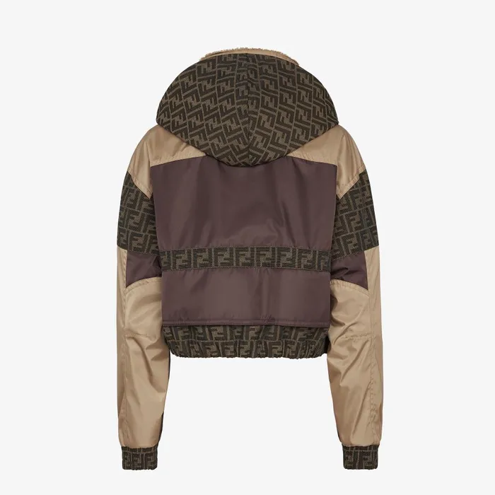 Fendi Skiwear Ski Jacket Brown FF Canvas Jacket 8211 Women