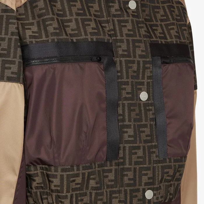 Fendi Skiwear Ski Jacket Brown FF Canvas Jacket 8211 Women