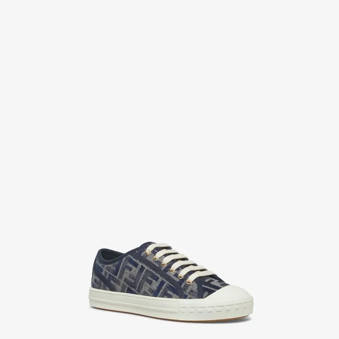Fendi Sneakers Domino Blue FF Denim Lowtops 8211 Women