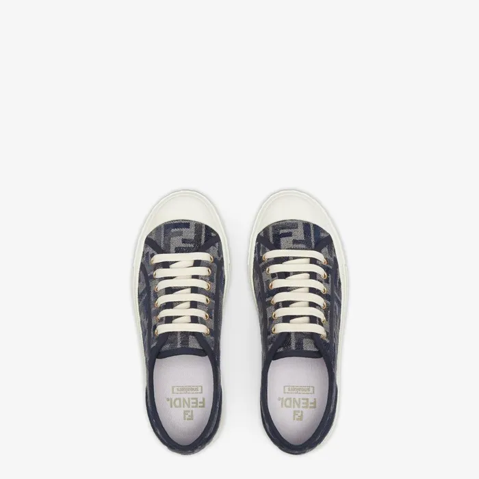 Fendi Sneakers Domino Blue FF Denim Lowtops 8211 Women