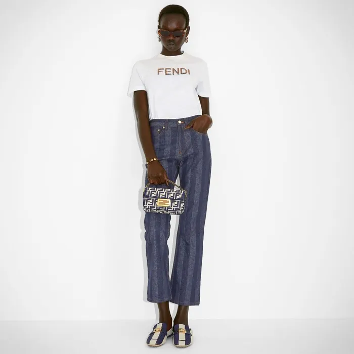 Fendi Tshirts and Sweatshirts TShirt White Cotton Tshirt 8211 Women
