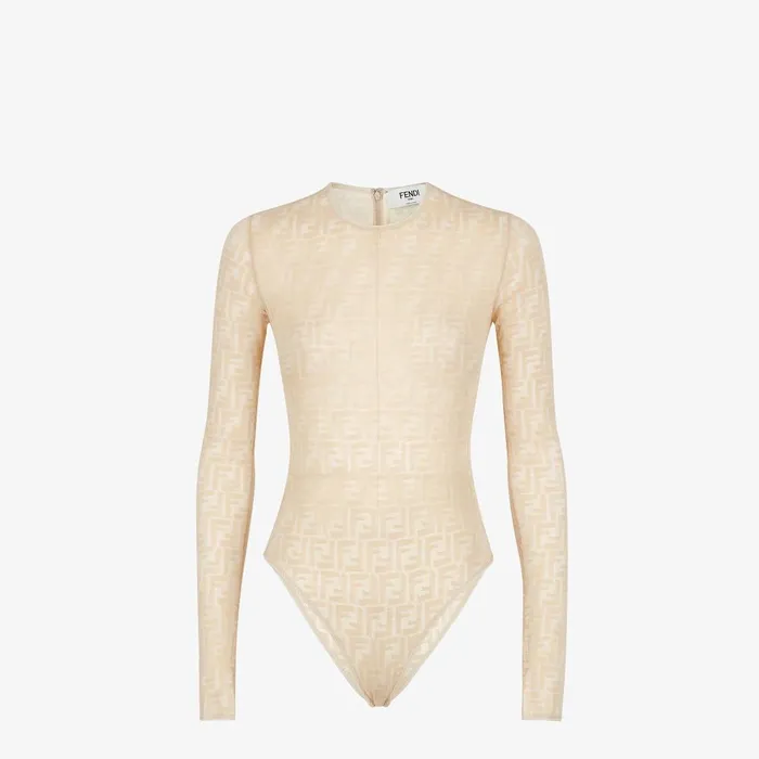Fendi Tops and Shirts Body Beige Lace Bodysuit 8211 Women