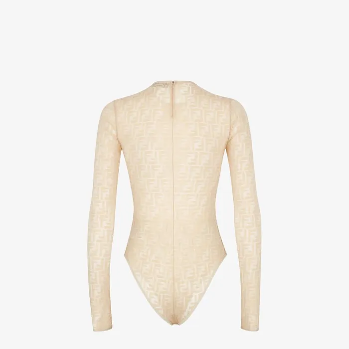 Fendi Tops and Shirts Body Beige Lace Bodysuit 8211 Women