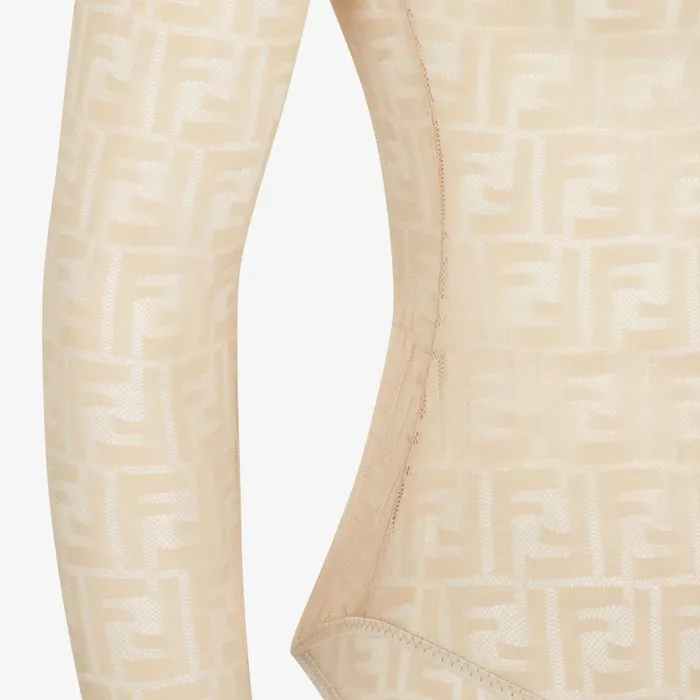 Fendi Tops and Shirts Body Beige Lace Bodysuit 8211 Women