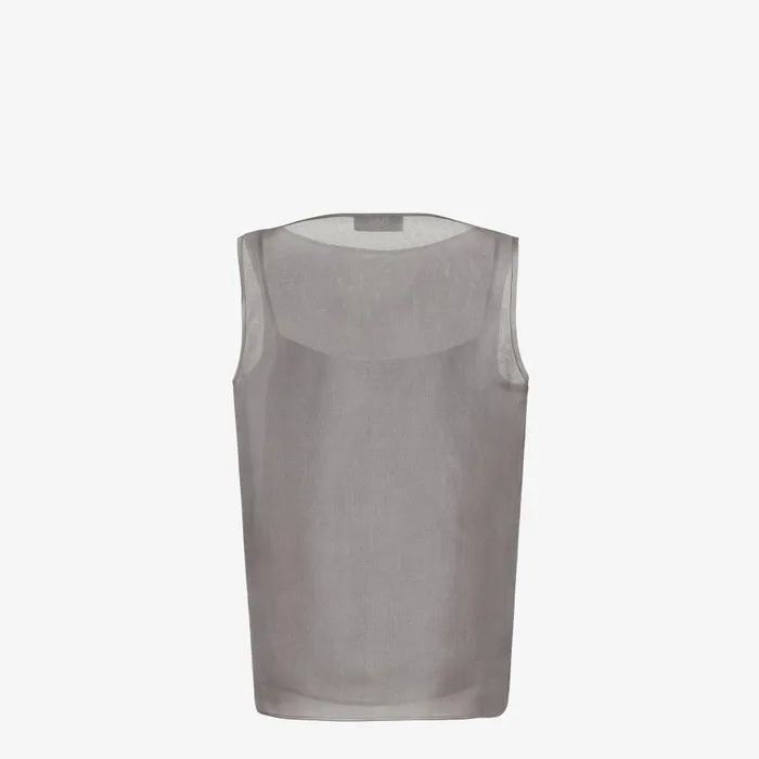 Fendi Tops and Shirts Top Gray Printed Organza Top 8211 Women