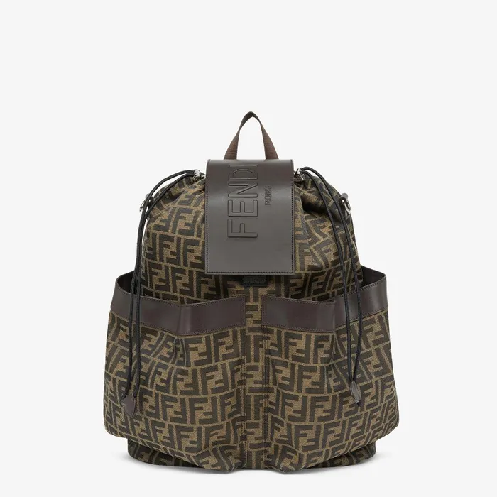 Fendi Travel Fendi Strike Large FF Jacquard Fabric Backpack 8211 Men
