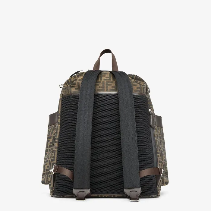 Fendi Travel Fendi Strike Large FF Jacquard Fabric Backpack 8211 Men