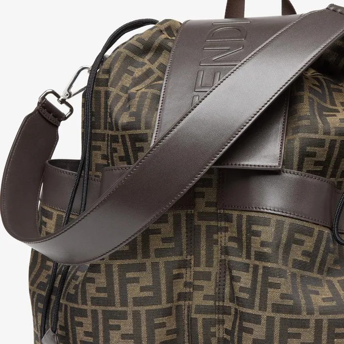 Fendi Travel Fendi Strike Large FF Jacquard Fabric Backpack 8211 Men
