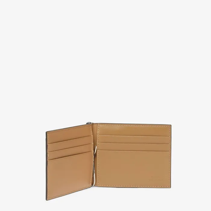 Fendi Wallets Fendi Diagonal Card Holder Brown Fabric Money Clip 8211 Men