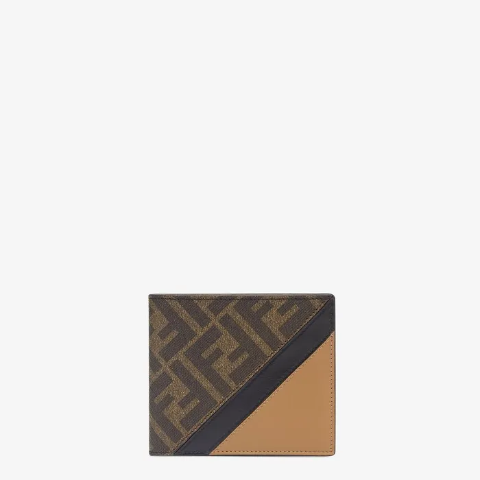 Fendi Wallets Fendi Diagonal Wallet Brown Fabric Bifold 8211 Men
