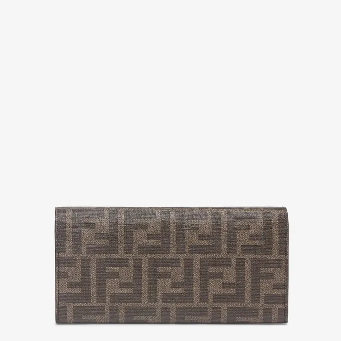 Fendi Wallets On Chain Continental With Chain Brown FF Fabric Wallet With Statue Print 8211 Women