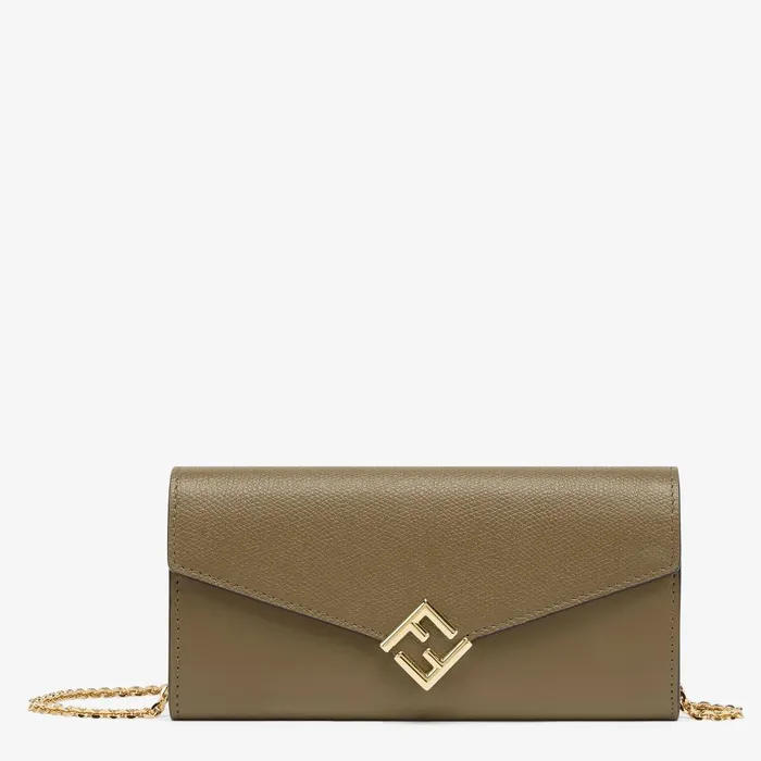 Fendi Wallets On Chain FF Diamonds Continental With Chain Green Leather Wallet 8211 Women Fendi Wallets On Chain FF Diamonds Continental With Chain Green Leather Wallet 8211 Women