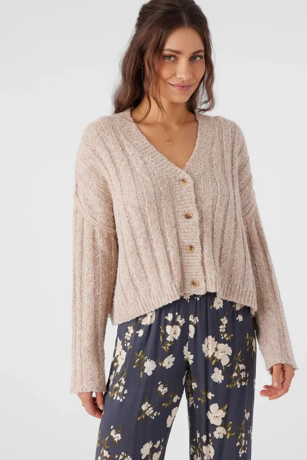 FERRIS BUTTON FRONT SWEATER CARDIGAN Otml Hthr Women O039NEILL Clothing