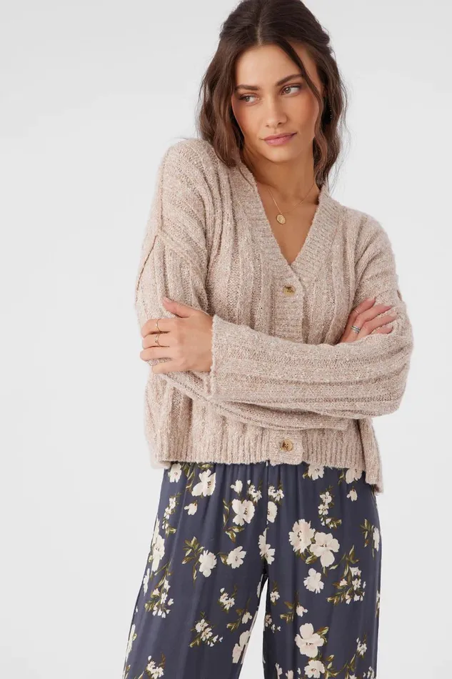FERRIS BUTTON FRONT SWEATER CARDIGAN Otml Hthr Women O039NEILL Clothing