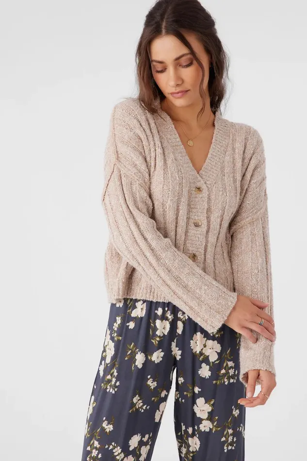 FERRIS BUTTON FRONT SWEATER CARDIGAN Otml Hthr Women O039NEILL Clothing