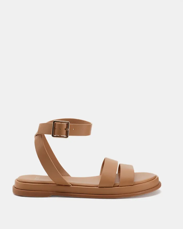 Flat Sandals TAHJ CAMEL Strappy Sandals NOVO Shoes Women