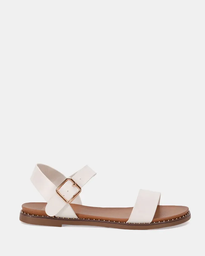 Flat Sandals TRAINOR WHITE Strappy Sandals NOVO Shoes Women