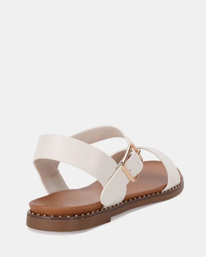 Flat Sandals TRAINOR WHITE Strappy Sandals NOVO Shoes Women