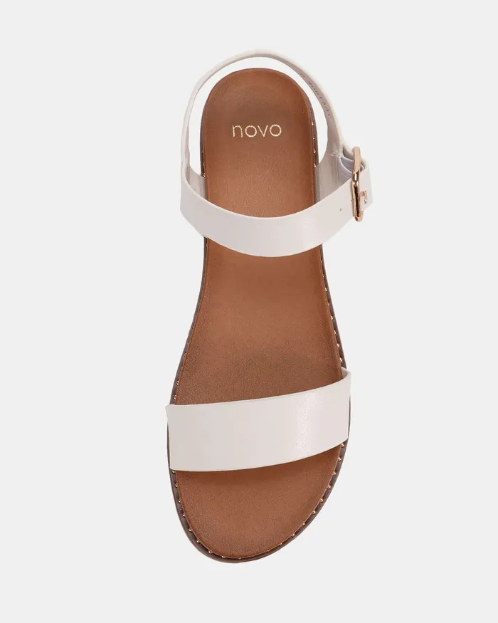 Flat Sandals TRAINOR WHITE Strappy Sandals NOVO Shoes Women