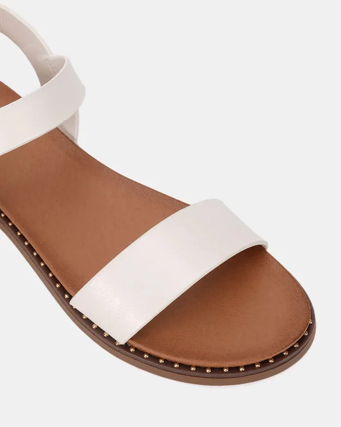 Flat Sandals TRAINOR WHITE Strappy Sandals NOVO Shoes Women
