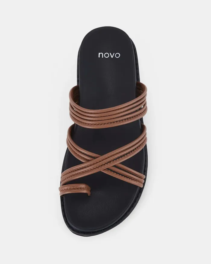 Flat Sandals Women SALICE CARAMEL Flatform NOVO Shoes