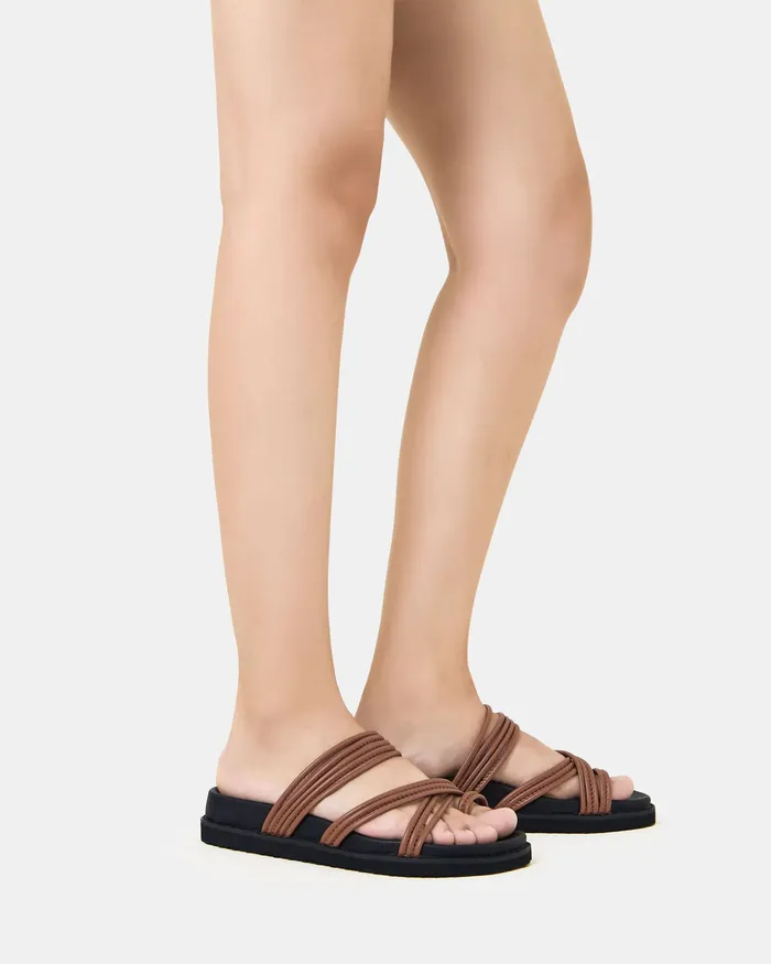 Flat Sandals Women SALICE CARAMEL Flatform NOVO Shoes