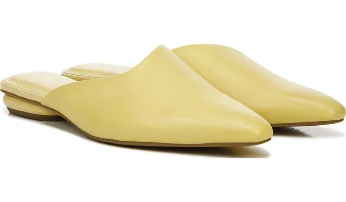 Flats Women Franco Sarto Franco Bridget 2 Mule Light Yellow Leather