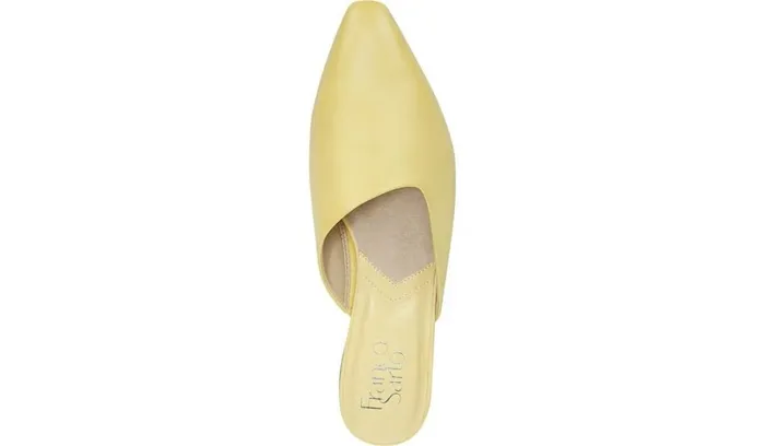 Flats Women Franco Sarto Franco Bridget 2 Mule Light Yellow Leather