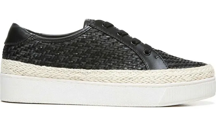 Flats Women Franco Sarto Franco Hyria Platform Sneaker Black Woven Leather