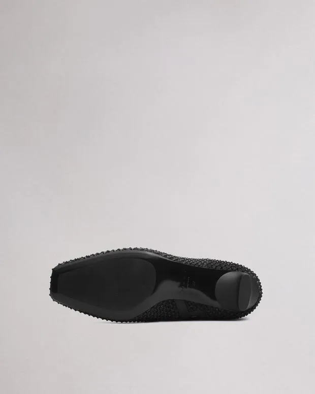 Flats Women Rag and Bone Astra Diamante Slingback Black Denim