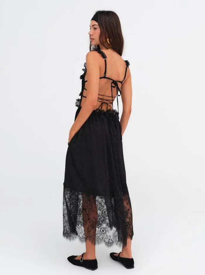 For Love and Lemons Dresses Deane Midi Dress Black 8211 Women For Love and Lemons Dresses Deane Midi Dress Black 8211 Women