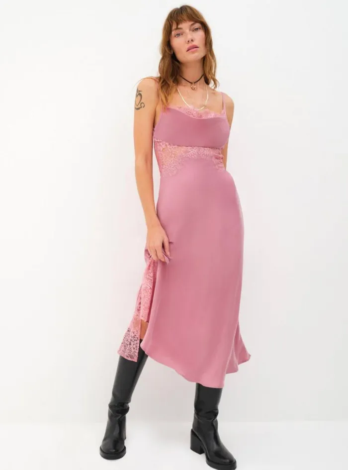 For Love and Lemons Dresses Ruby Midi Dress Mauve 8211 Women