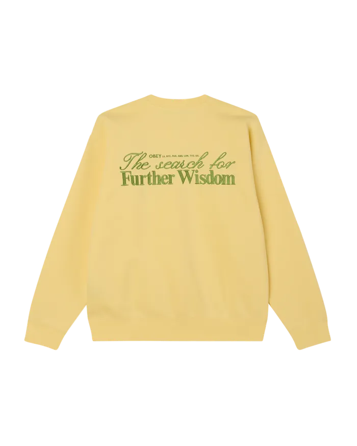 FURTHER WISDOM CREWNECK Pale Banana Men SWEATSHIRTS OBEY Clothing
