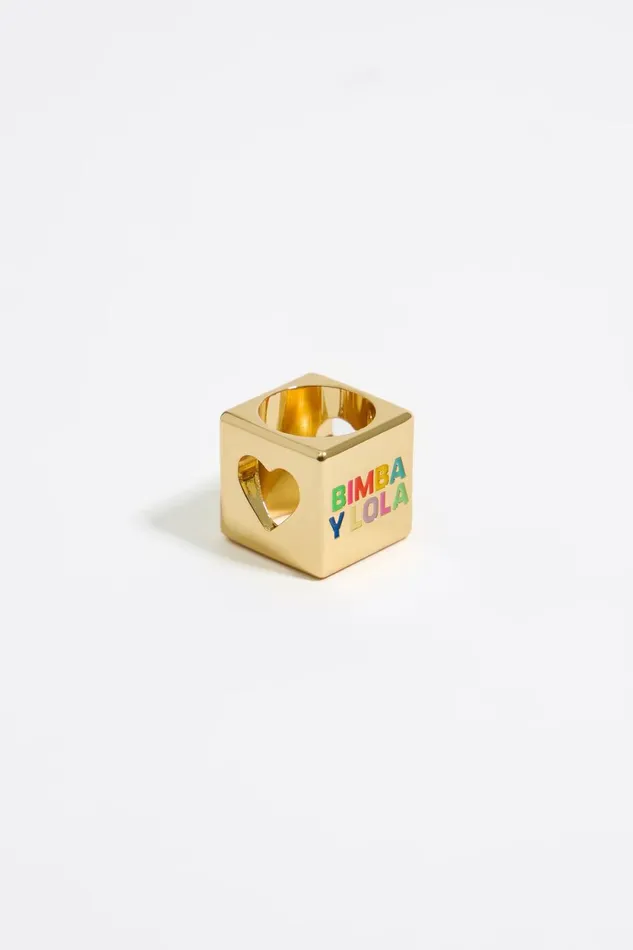 Geometric Logo And Metal Dice Scarf Charm Aquamarina Women Bimba Y Lola Bag Charms Geometric Logo And Metal Dice Scarf Charm Aquamarina Women Bimba Y Lola Bag Charms