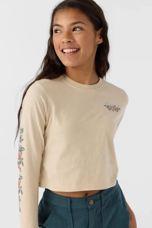 GIRL039S FLOWER VINEZ LONG SLEEVE TEE Cement Kids O039NEILL Girl039S Clothing