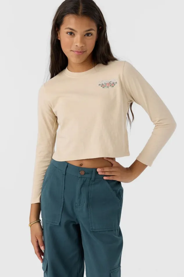 GIRL039S FLOWER VINEZ LONG SLEEVE TEE Cement Kids O039NEILL Girl039S Clothing