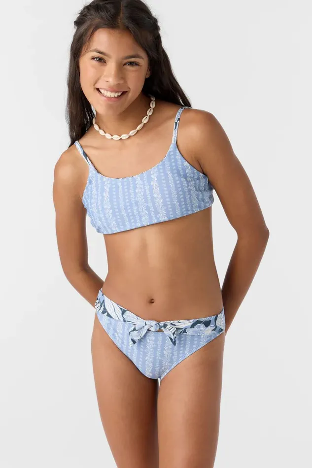 GIRL039S PALMETTO FLORAL STRIPE TIE BACK BRALETTE SET Women O039NEILL Girl039S Swim